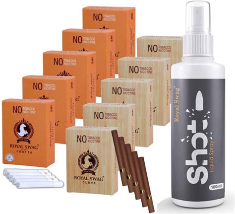 ROYAL SWAG Herbal Cigarettes Tobacco & Nicotine Free Clove, Frutta ...