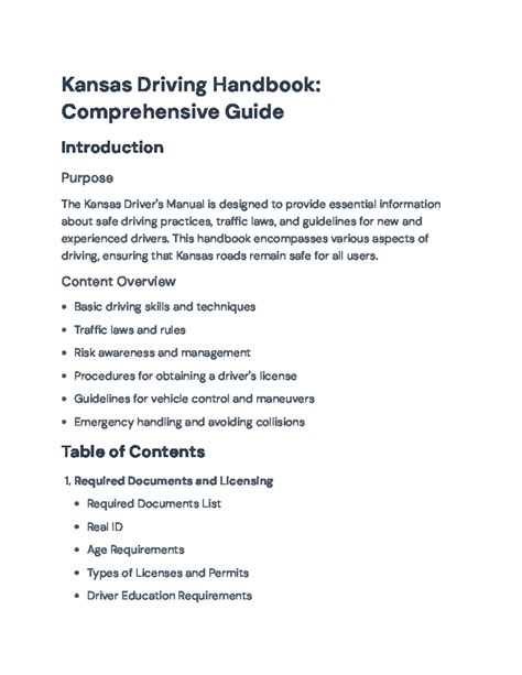 Kansas Driving Handbook: Essential Information & Safe Driving Practices ...