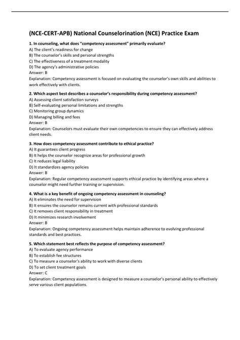 (NCE-CERT-APB) National Counselorination (NCE) Practice Exam ...