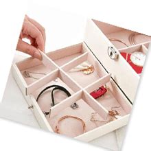 Buy RONTENO Leather Multi-layer Makeup Organizer Case Earrings Ring ...