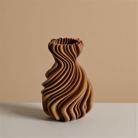 Wavy Terracotta Look Sculptural Vase – Modern Minimal Home Décor ...