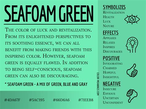 Seafoam Green Color Meaning: Symbolism of Luck, Revitalization, Nature, and Health | Color Meanings