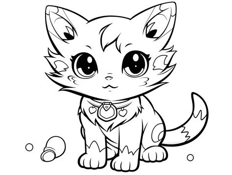 Cat Anime Coloring Page for Kids | Free Printable | Anime, Anime cat ...