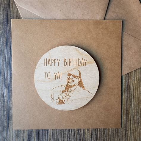 Happy Birthday To Ya Stevie Wonder Birthday Card Engraved | Etsy