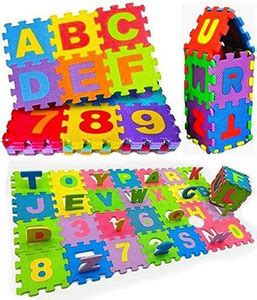 Sotnof 36 Tile Kids Foam Alphabet Puzzle Matt abcd & Numbers Flooring ...