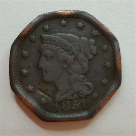 1851 Braided Penny Octagon Shape - Coin Community Forum