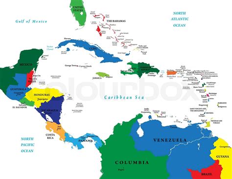 mapa, caribe, vector | Vector de archivo | Colourbox
