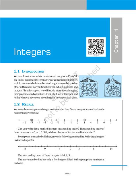 Integers - NCERT Book of Class 7 Mathematics
