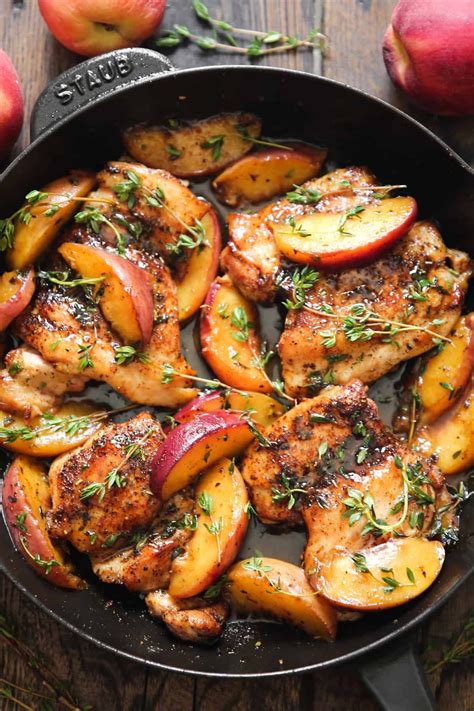 Chicken with Peaches | Peach recipes dinner, Summer recipes dinner ...