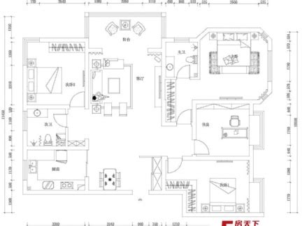 120平米二居室现代简约装修效果图_太平洋家居网图库