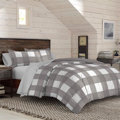 gray plaid comforter