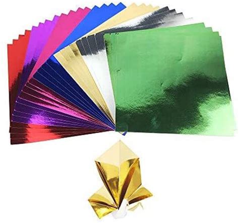 Yimaa 112 Sheets Origami Foil Paper Art Cardstock Paper Metallic Colors ...