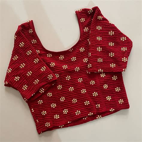 STRETCHABLE CRUSH WITH FOIL WORK - PREMIUM READY MADE BLOUSE – Jelda