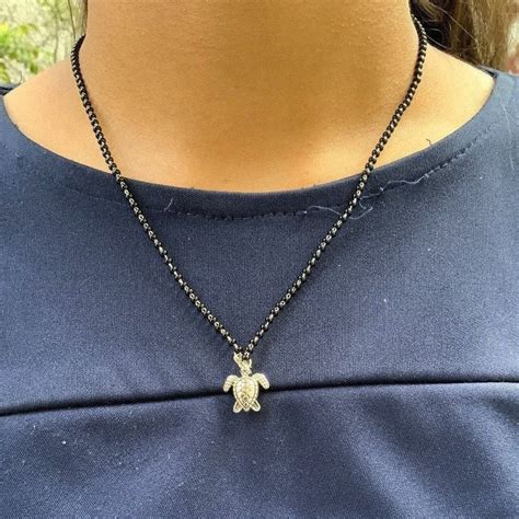 German Silver Oxidise Turtle Mangalsutra - Abdesignsjewellery