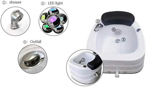 Buy YAVEIL Portable Nail Salon Acrylic Pedicure Chair Bowl & Pedicure ...