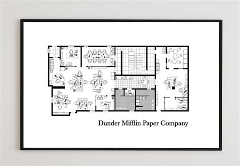 The Office Floor Plan the Office TV Show Blueprint Dunder Mifflin the ...