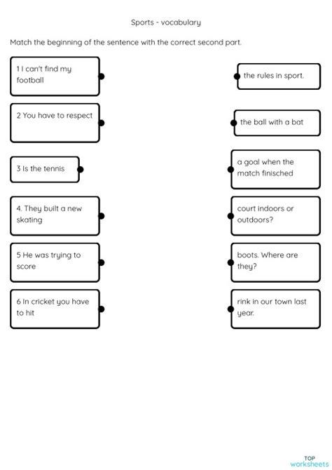 Sport Vocabulary Worrksheet 的图像结果