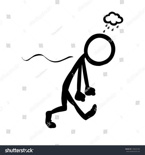Stick Figure Attitude Sad Grumpy Stock Vector (Royalty Free) 194632184