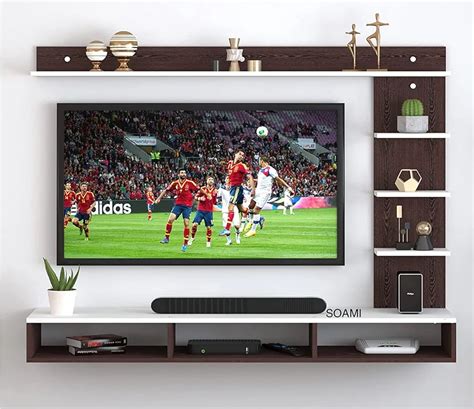 Wonder Wood TV Entertainment Unit TV Cabinet with Wall Shelves Wall ...