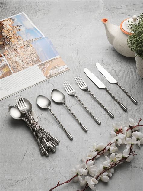 VarEesha Antique Matt Finish Stainless Steel Twisted Handle Cutlery Set ...