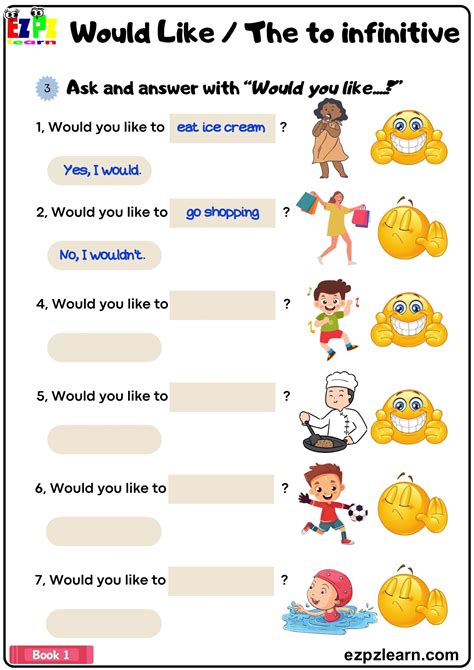 Would Like To Complete the Sentences and Answers Grammar Activity Bk1 ...