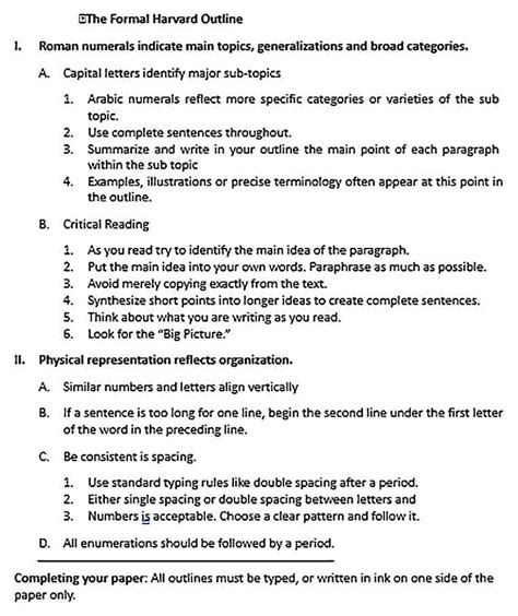 Image result for Formal Outline Example