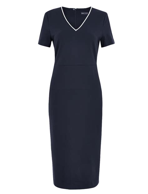 Jersey V-Neck Knee Length Dress