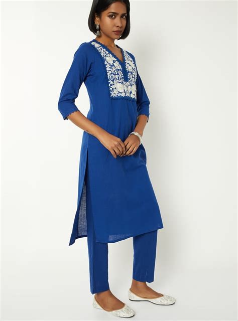 Buy Women Embroidered Straight Kurta Set Online at just Rs. 999.0 ...