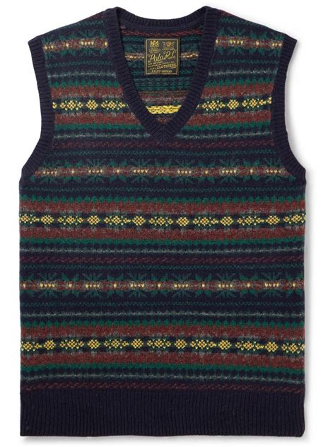 Polo Ralph Lauren - Fair Isle Wool-Jacquard Sweater Vest - Blue Polo ...