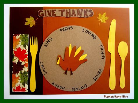 5 Crafting Gratitude Turkey Placemats - Mama's Happy Hive