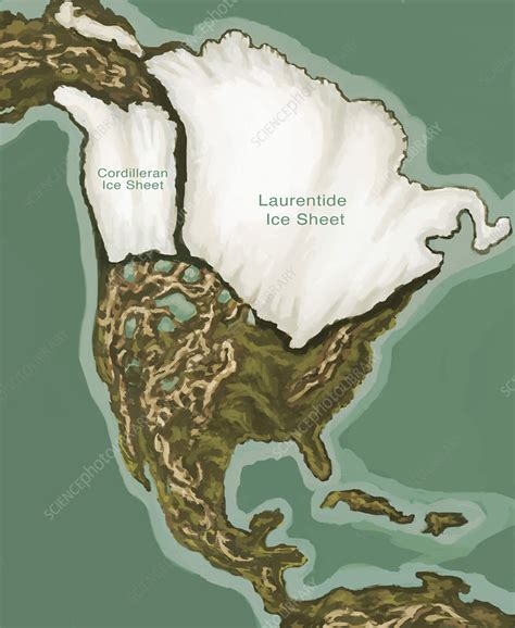 Ice Age in North America, Illustration - Stock Image - C043/2738 ...