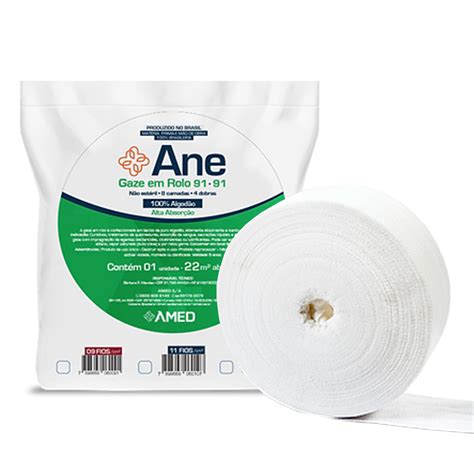 Gaze em Rolo 91x91cm 22m² 13 Fios Basic Ane Amed Algodão Alta Absorção