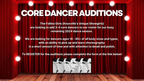 The Follies Girls CORE DANCER Auditions for 2024, 1400 N. 6th Avenue ...