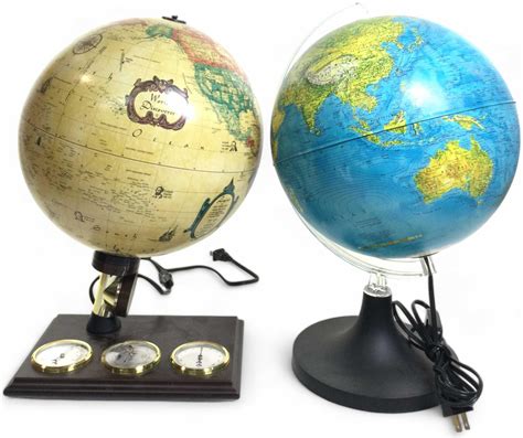 Lot - (2) Electric World Globe Lamps