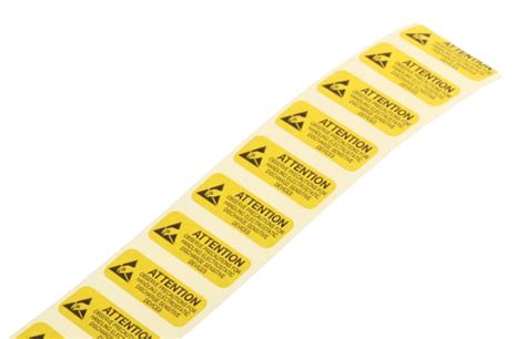 RS PRO | RS PRO Yellow Paper ESD Label, Attention-Text 25 mm x 10mm ...