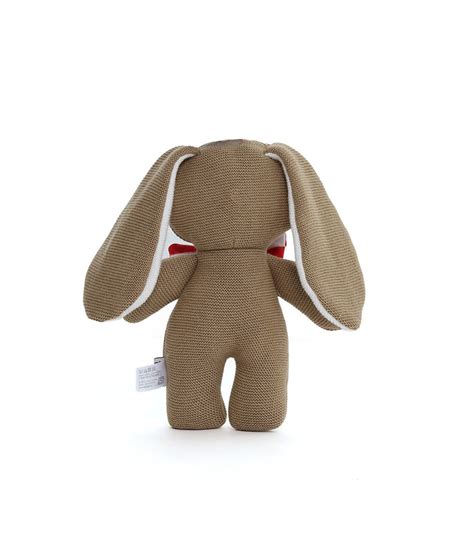 Mr. Bunny Rabbit Cotton Knitted Stuffed Soft Toy (Natural, Light Brown ...