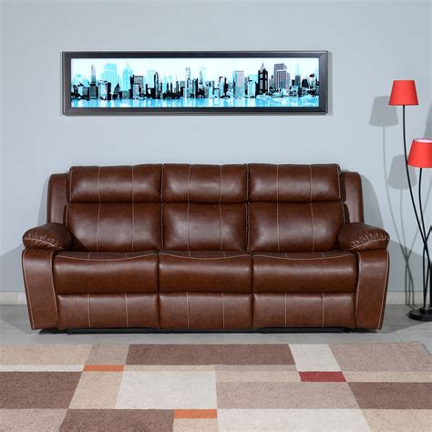 Buy Nilkamal Commander 3 Seater PVC Recliner (Light Brown) Online