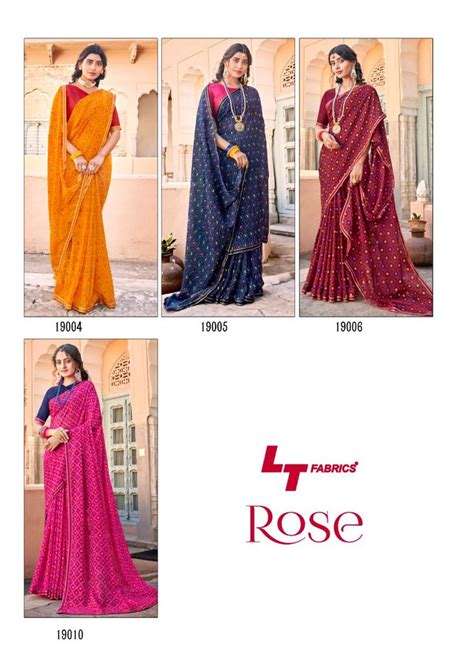 lt fashion rose micro decent look saree catalog: Textilecatalog