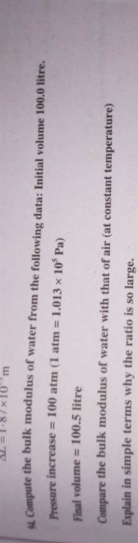 Image result for Bulk Modulus of Water Application