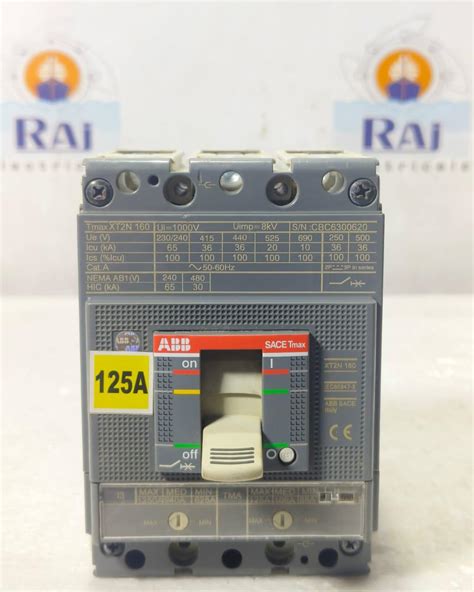 ABB TMAX XT2N 160 125AMP CIRCUIT BREAKER MCCB 3 POLE | RAJ ELECTRICALS ...