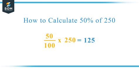 What Is 50 Percent of 250 + Solution with Free Steps