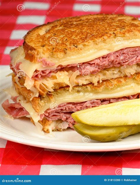 Corned Beef Reuben Sandwich Stock Photo - Image of swiss, meal: 31813280