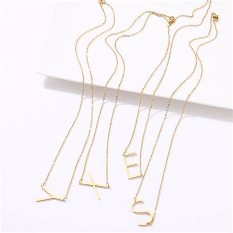 Premium Quality Gold Plated Big Alphabet Pendant Necklace – Myjewel India