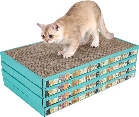 Amazon.com : PAWSCRAT Cat Scratcher 4 Packs Cat Scratch Pads with ...