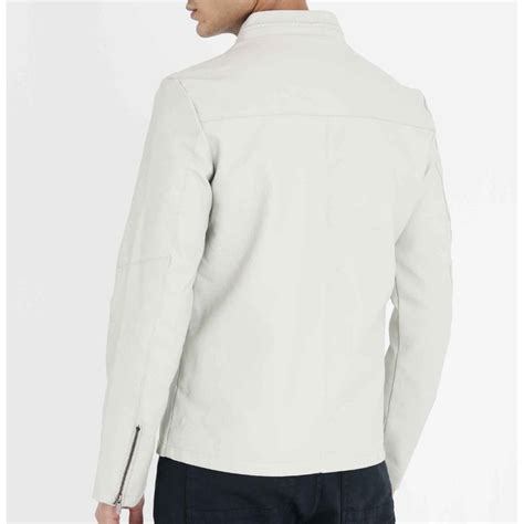 Stylish And Unique White Color Leather Jacket For Men – Leather Wardrobe
