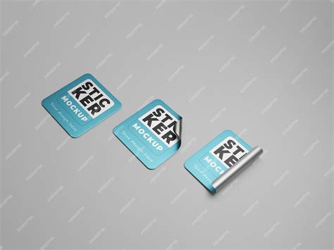 Premium PSD | Rectangular sticker mockups