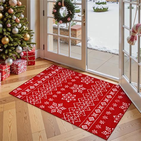 BERTHMEER 2'x3' Christmas Area Rugs Indoor Doormat Kitchen Bathroom ...