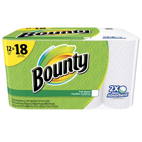 Bounty The Quicker Picker Upper, Absorbent White Paper Towels, 12 Giant ...