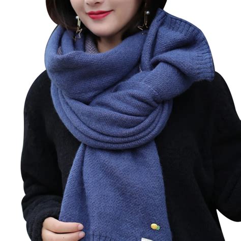 Fashion Women Scarf Wool Knitted Scarves Shawls Winter Womens Thick ...