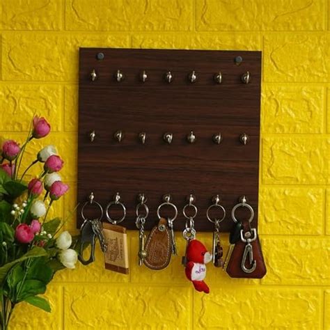 Webelkart Wooden Premium Key Chain Wall Hanging Key Holder- 21 Hooks ...